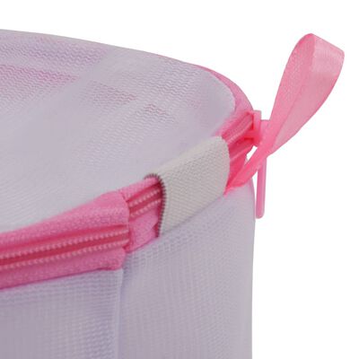 vidaXL 3-dijelni set mrežastih vrećica za rublje bijelo-ružičasti