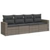 vidaXL 4-dijelni set vrtnih sofa od poliratana s jastucima sivi