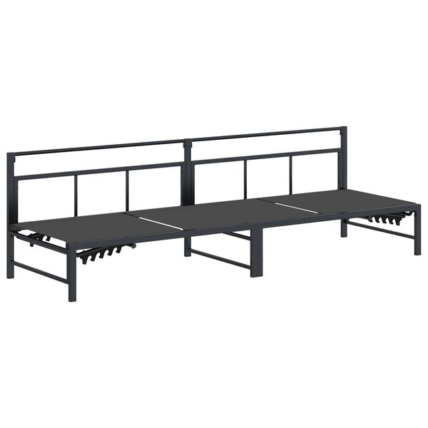 vidaXL Ležaljka Crna 200 x 62 x 59,5 cm Tekstilen