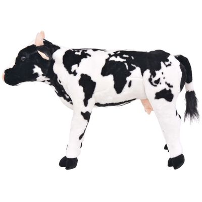 vidaXL Samostojeća plišana krava crno-bijela XXL