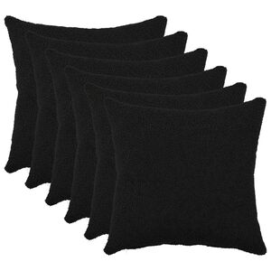 vidaXL Presvlaka za jastuk 6 pcs HEERLEN Crna 30 x 30 cm Boucl&eacute;
