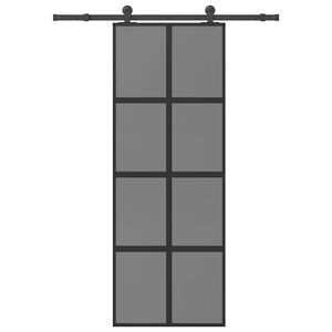 vidaXL Klizna vrata s priborom 76 x 205 cm kaljeno staklo i aluminij