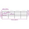vidaXL Vrtna ograda s vrhom koplja Čelik 714,5 x 175 cm Crna
