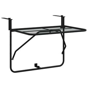 vidaXL Balkonski stol crni 60 x 40 cm čelični