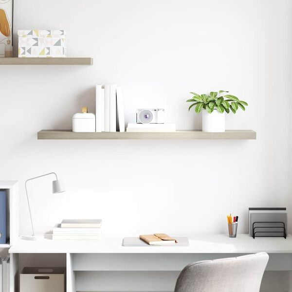 vidaXL Plutajuća zidna polica boja hrasta 120 x 23,5 x 3,8 cm MDF