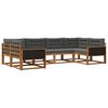 vidaXL Set vanjskih sofa s jastukom 6 pcs Prirodna i antracit