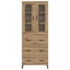 vidaXL Highboard Umjetnički hrast 69,5 x 34 x 180 cm Konstruirano drvo