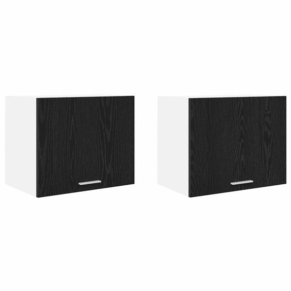 vidaXL Viseći ormarić 2 pcs Crni hrast i bijela 50 x 31 x 40 cm