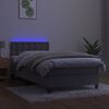 vidaXL Krevet box spring s madracem LED svjetlosivi 90x190 cm bar&scaron;un