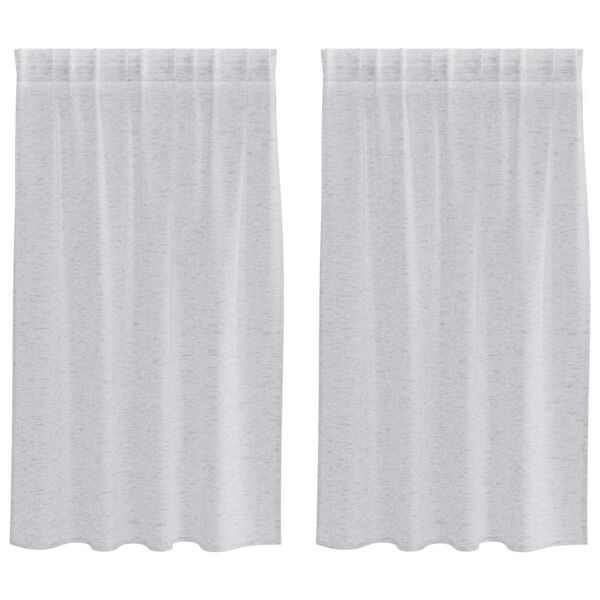vidaXL Voile zavjesa 2 pcs Svijetlo siva 140 x 140 cm Poliester