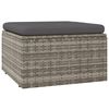vidaXL Vrtni tabure s jastukom sivi 55 x 55 x 30 cm od poliratana