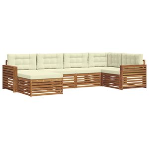 vidaXL Set vanjskih sofa 6 kom. Prirodna i krem
