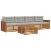vidaXL Set vanjskih sofa 5 kom. Prirodna i svijetlo siva
