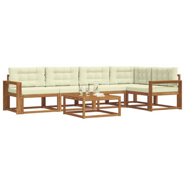 vidaXL Set vanjskih sofa s jastukom 6 pcs Prirodna i krem