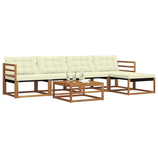 vidaXL Set vanjskih sofa s jastukom 6 pcs Prirodna i krem