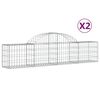 vidaXL Lučne gabionske ko&scaron;are 2 kom 200x30x40/60 cm pocinčano željezo