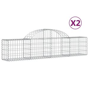 vidaXL Lučne gabionske ko&scaron;are 2 kom 200x30x40/60 cm pocinčano željezo