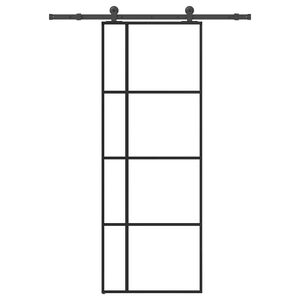 vidaXL Klizna vrata s priborom 76 x 205 cm od ESG stakla i aluminija