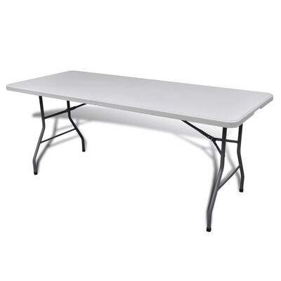 vidaXL Sklopivi vrtni stol bijeli 182 x 75 x 74 cm HDPE