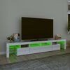 vidaXL TV ormarić s LED svjetlima visoki sjaj bijeli 230x36,5x40cm