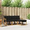 vidaXL Set vanjskih sofa s jastukom 4 pcs Prirodna i crna