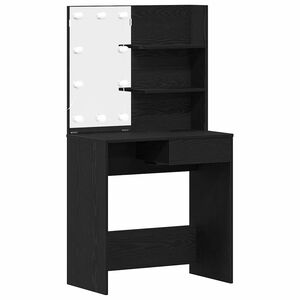 vidaXL Toaletni stol Crni hrast 74,5 x 40 x 141 cm Konstruirano drvo
