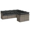 vidaXL 8-dijelni set vrtnih sofa od poliratana s jastucima sivi