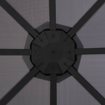 vidaXL Sjenica s krovom aluminijska 3 x 3 m crna