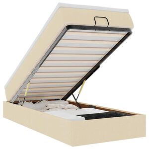 vidaXL Otomanski okvir kreveta s madraca krem 80x200cm od tkanine