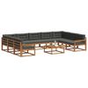 vidaXL Set vanjskih sofa s jastukom 10 pcs Prirodna i antracit