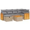 vidaXL 7-dijelni set vrtnih sofa s jastucima bež od poliratana