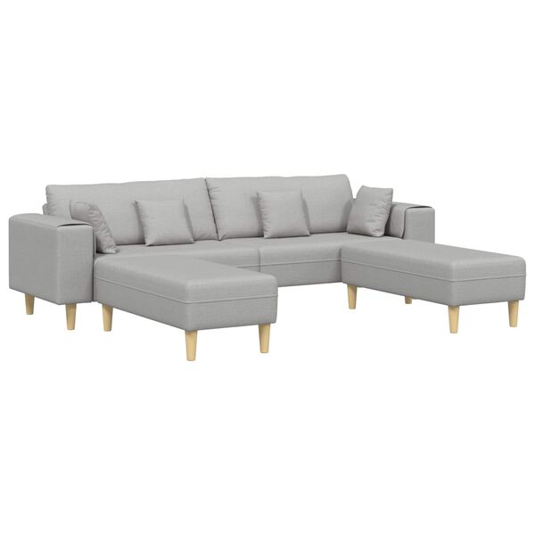 vidaXL Sofa s jastukom 3 pcs Oblačnosiva tkanina