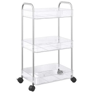 vidaXL Kolica za pohranu 3 nivoa prozirna 37x28x68 cm akril
