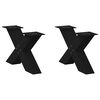 vidaXL Noge za klub stolić u obliku slova X, 2 kom, crne, 60 x (30-31) cm, čelik