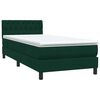 vidaXL Box Spring krevet s madracem tamnozeleni 90x220 cm bar&scaron;un