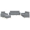vidaXL 4-dijelni set sofa s jastucima svjetlosivi od tkanine