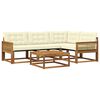 vidaXL Set vanjskih sofa s jastukom 5 pcs Prirodna i krem
