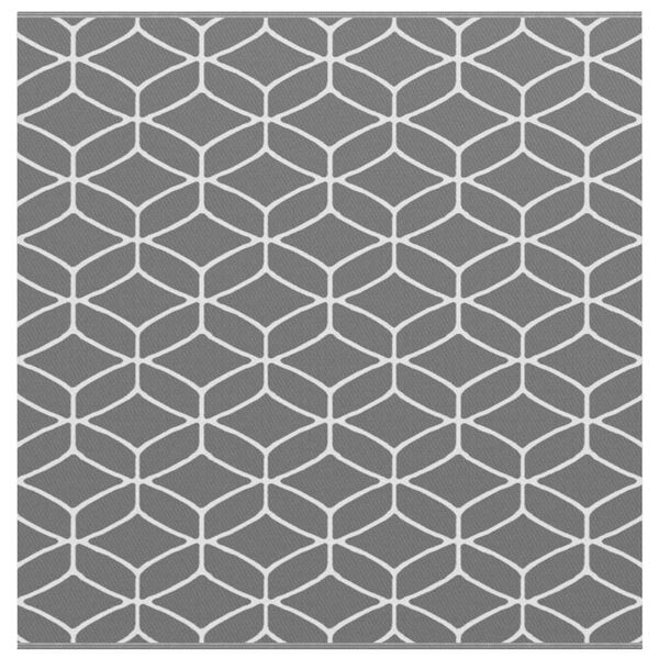 vidaXL Vanjski tepih ARAKIL Siva i bijela 250 x 250 cm PP