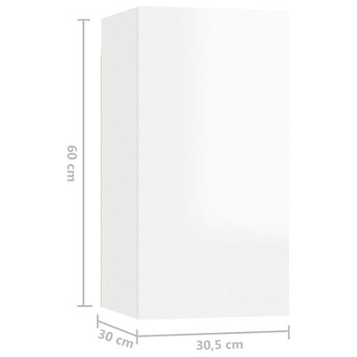 vidaXL TV ormarići 2 kom visoki sjaj bijeli 30,5 x 30 x 60 cm drveni