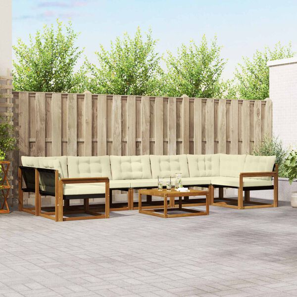 vidaXL Set vanjskih sofa s jastukom 8 pcs Prirodna i krem
