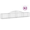 vidaXL Lučne gabionske ko&scaron;are 2 kom 300x30x40/60 cm pocinčano željezo