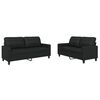 vidaXL 2-dijelni set sofa s jastucima crni od umjetne kože
