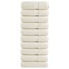 vidaXL Premium ručnici za pranje SOLUND 10 kom. krem boje 30x30 cm 600 g/m&sup2;