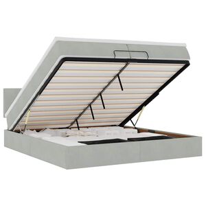 vidaXL Okvir kreveta s madracima svijetlosivi 200x200cm bar&scaron;unasti