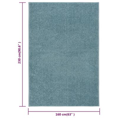 vidaXL Tepih s kratkim vlaknima 160 x 230 cm plavi