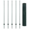 vidaXL Ograda s postovima Zelena 1,5 x 10 m Čelik i PVC
