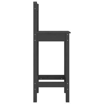 vidaXL Barske stolice 2 kom sive 40x41,5x112 cm od masivne borovine