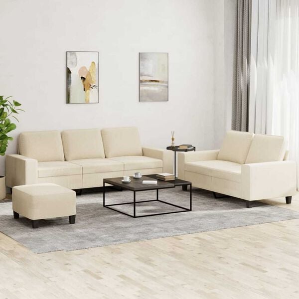 vidaXL 3-dijelni set sofa krem od mikrovlakana