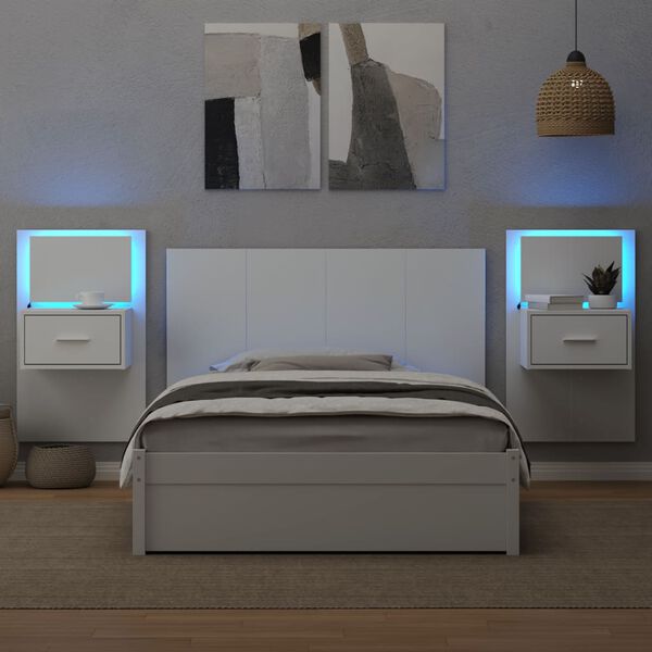 vidaXL Uzglavlje za krevet s ormarićima bijelo 120 cm drveno