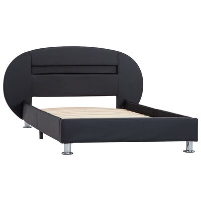vidaXL Okvir kreveta od umjetne kože s LED svjetlima crni 90 x 200 cm